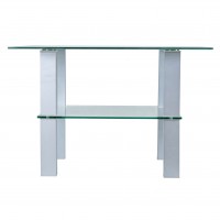 Стол журнальный Кристалл 1 прозрачное (50х75х75) в стиле техно, алюминий