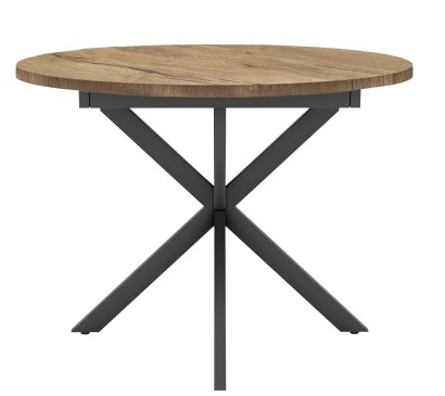 Стол DikLine RDB100X Дуб Галифакс натуральный/ черный/Опоры XR черные