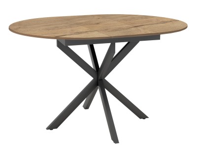 Стол DikLine RDB100X Дуб Галифакс натуральный/ черный/Опоры XR черные