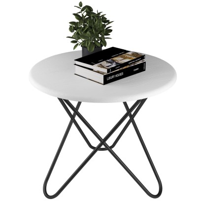 Стол журнальный BeautyStyle 20 (45х50х50) в стиле лофт, белый, черный