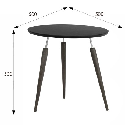 Стол журнальный BeautyStyle 22 (50х50х50) в стиле лофт, элит, металл, эбеновое дерево