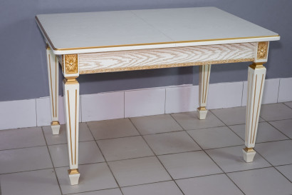 Кухонный стол Инфинити слоновая кость с золотой патиной