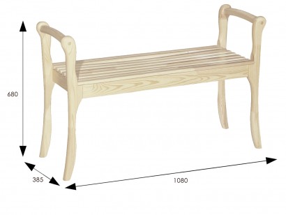 Скамья для прихожей с подлокотниками массив (68х108х38,5)
