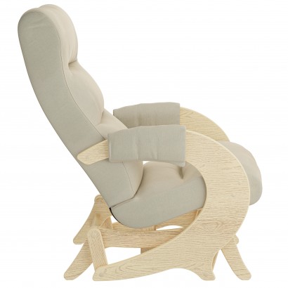 Кресло-маятник Эталон (96х57х83) в скандинавском стиле, лунар ивори, дуб шпон