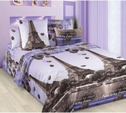 Комплект постельного белья КПБ Романтика Парижа Бязь арт. The Romance Of Paris