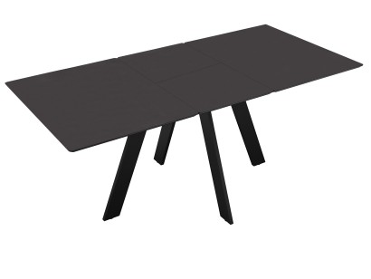 Стол DikLine DKD120, керамика 120(160)х80, мрамор бронза матовый, опоры черные (2 уп.)