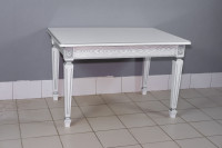 Кухонный стол Инфинити белый с серой патиной