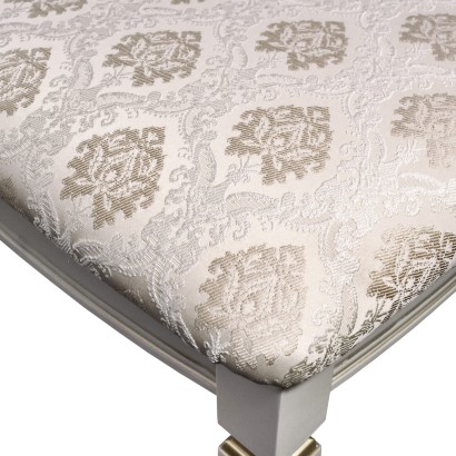 Банкетка Васко В 106Н (49х47х42) в классическом стиле, слоновая кость, золото, маркус ваниль