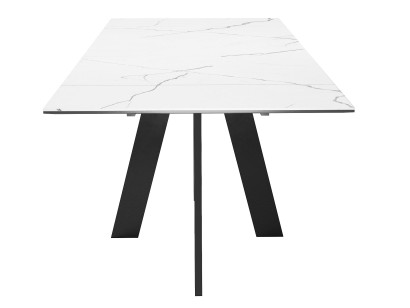 Стол DikLine SKM140 Керамика Белый мрамор/подстолье черное/опоры черные (2 уп.)