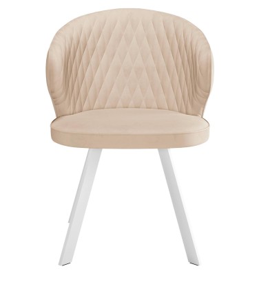 Стул DikLine 249 поворотный, B03 BEIGE, ножки белые