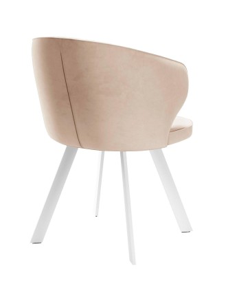 Стул DikLine 249 поворотный, B03 BEIGE, ножки белые