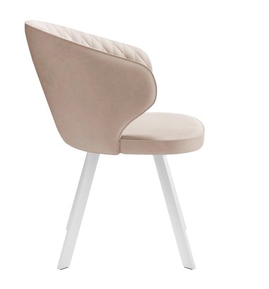 Стул DikLine 249 поворотный, B03 BEIGE, ножки белые