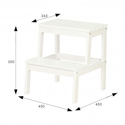 Лесенка-стремянка (50х45х45) в классическом стиле белый