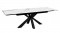 Обеденный стол SFE140 Керамика Белый мрамор, подстолье черное, опоры черные (2 уп.) - DikLine