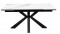 Обеденный стол SFE140 Керамика Белый мрамор, подстолье черное, опоры черные (2 уп.) - DikLine