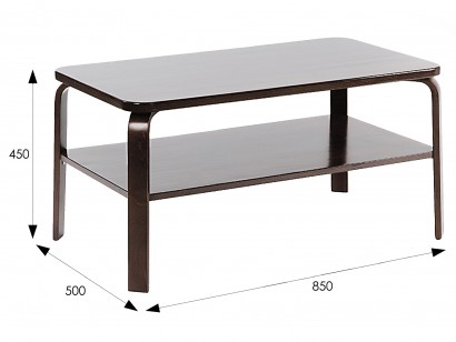 Стол журнальный Айроль структура (45х85х50) в скандинавском стиле, венге структура