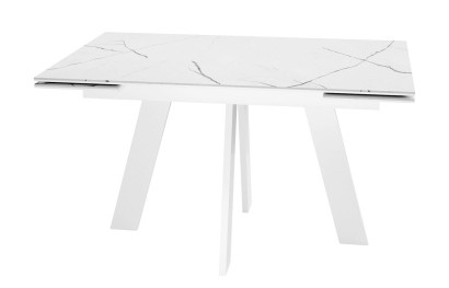 Стол DikLine SKM140 Керамика Белый мрамор/подстолье белое/опоры белые (2 уп.)