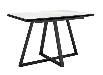 Стол DikLine SKF120 Керамика Cristal Onyx Bianco Polished/подстолье черное/опоры черные