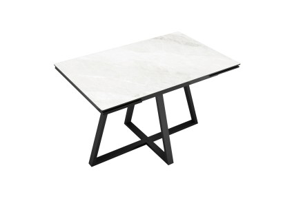 Стол DikLine SKF120 Керамика Cristal Onyx Bianco Polished/подстолье черное/опоры черные