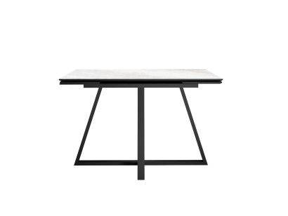 Стол DikLine SKF120 Керамика Cristal Onyx Bianco Polished/подстолье черное/опоры черные