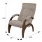 Кресло для отдыха Пири (102х64х80) в скандинавском стиле, ткань беж, каркас орех