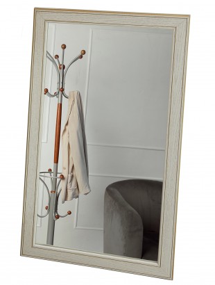 Зеркало Васко В (110х60х1,6) в классическом стиле, белый ясень, золото