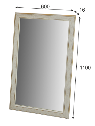 Зеркало Васко В (110х60х1,6) в классическом стиле, белый ясень, золото