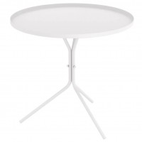 Столик кофейный SHT-CT11-2 (42х45х45) в скандинавском стиле, белый муар