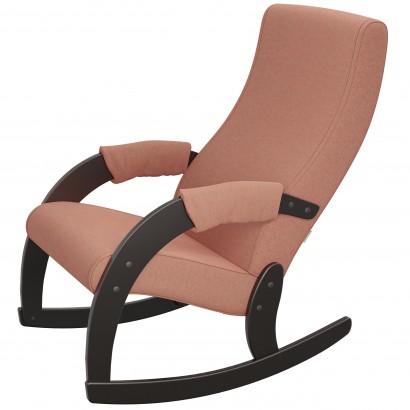 Кресло-качалка Модель 67М Ткань (87х58х90) в скандинавском стиле, руна корал, венге