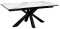 Обеденный стол SFE160 Керамика Белый мрамор, подстолье черное, опоры черные (2 уп.) - DikLine