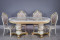 Комплект мебели для кухни стол Голд овальный слоновая кость в золоте и четыре стула Шейх белый в золоте, сиденье жаккард.