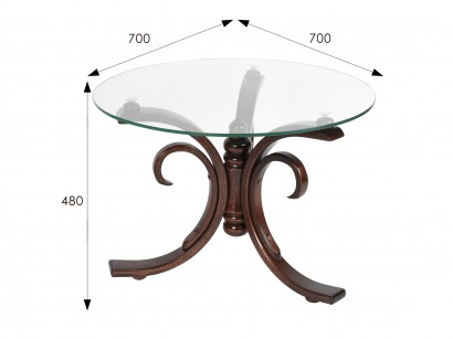 Стол журнальный Миледи (48х70х70) в классическом стиле, темно-коричневый
