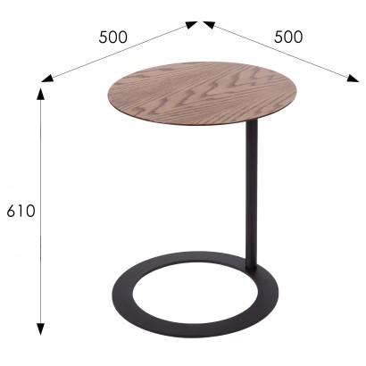 Стол журнальный приставной Ница (61х50х50) в скандинавском стиле, дуб натуральный