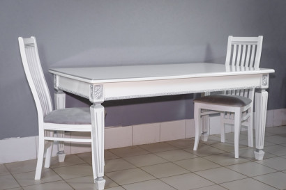 Комплект мебели для кухни стол Инфинити белый и два стула Вегас белые