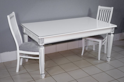 Комплект мебели для кухни стол Инфинити белый и два стула Вегас белые