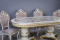 Комплект мебели для кухни стол Голд овальный слоновая кость в золоте и четыре стула Шейх белый в золоте, сиденье бежевый велюр с каретной стяжкой.