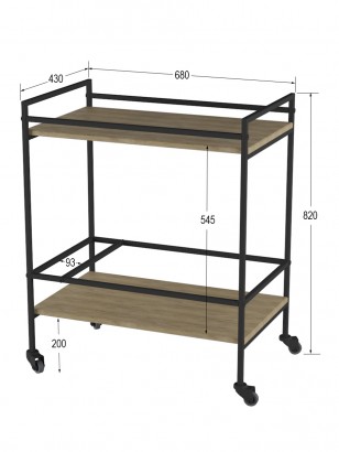 Стол сервировочный Спич (82х68х43) в скандинавском стиле, дуб сонома