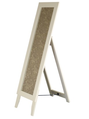 Зеркало напольное BeautyStyle 1 (130х35х45) в классическом стиле, слоновая кость