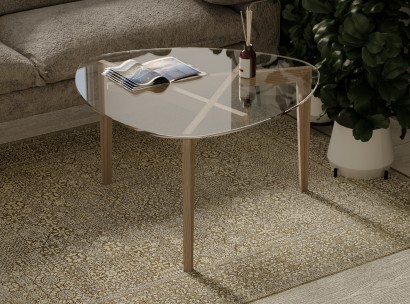 Стол журнальный Рилле 443 (50х90х90) в скандинавском стиле, серый