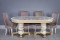 Комплект мебели для кухни стол Голд овальный слоновая кость в золоте и четыре стула Сурен белый, сиденье бежевый велюр.
