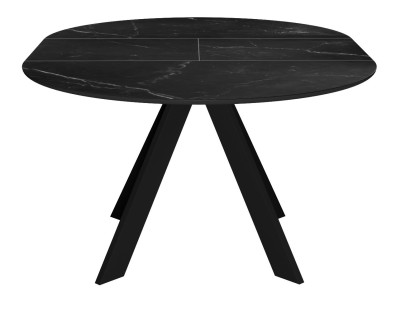 Стол DikLine SKC100 d1000 Керамика Черный мрамор/подстолье черное/опоры черные