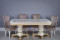  Комплект мебели для кухни стол Голд прямоугольный слоновая кость в золоте и четыре стула Сурен белый, сиденье бежевый велюр.