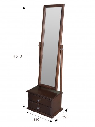 Зеркало с тумбой Селена (151х46х29) в классическом стиле, средне-коричневый