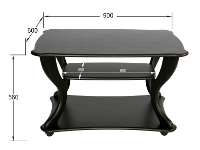 Стол журнальный Маэстро СЖ-02 (56х90х60) в скандинавском стиле, венге