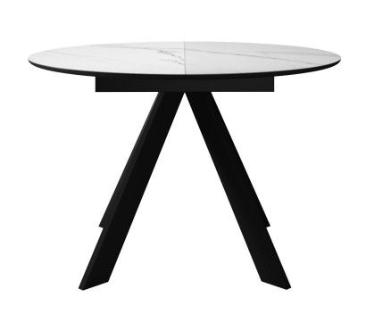 Стол DikLine SKC100 d1000 Керамика Белый мрамор/подстолье черное/опоры черные