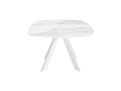 Стол DikLine BK100 Керамика Белый мрамор/подстолье белое/опоры белые