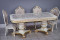 Комплект мебели для кухни стол Голд прямоугольный слоновая кость в золоте и четыре стула Шейх белый в золоте, сиденье жаккард.