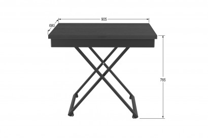 Стол универсальный трансформируемый ГЕНРИ (40х90,5х68) в стиле лофт, лес чёрный, чёрный