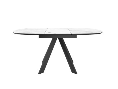 Стол DikLine BK100 Керамика Белый мрамор/подстолье черное/опоры черные