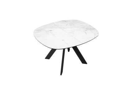 Стол DikLine BK100 Керамика Белый мрамор/подстолье черное/опоры черные